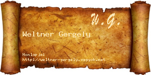 Weltner Gergely névjegykártya
